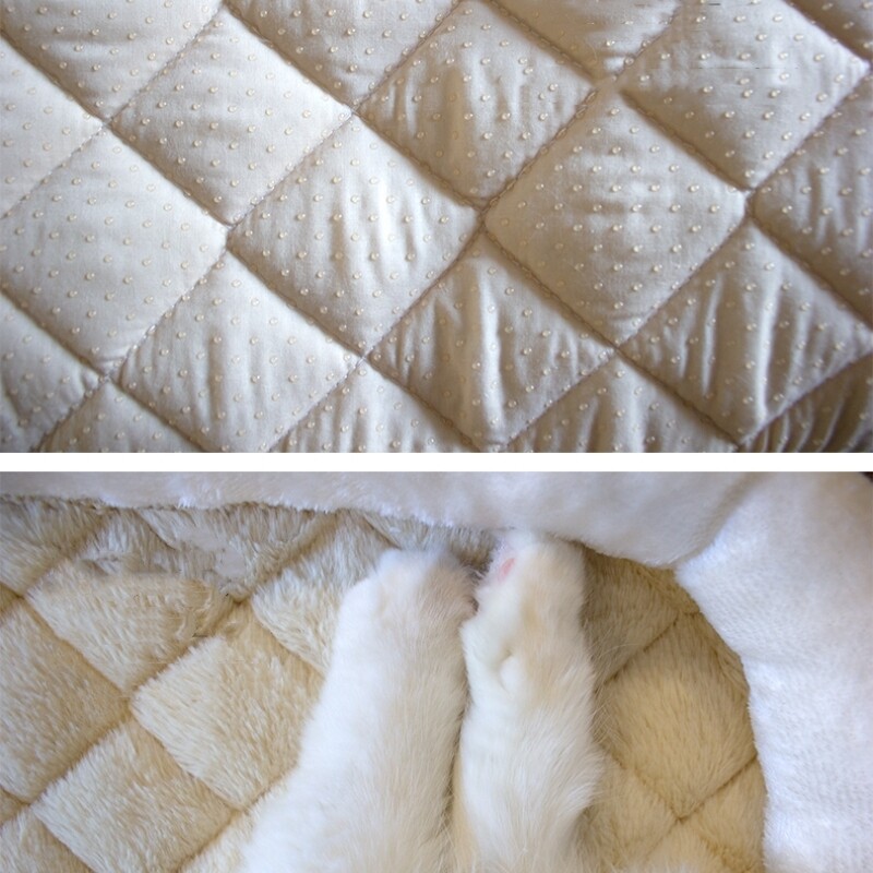 Deblji plišani krevet za mačke Mekani topli četvrtasti bež sivo ružičasti jastuk za pse Kauč za spavanje za mačke Sfinks Mačiće Zalihe zimi