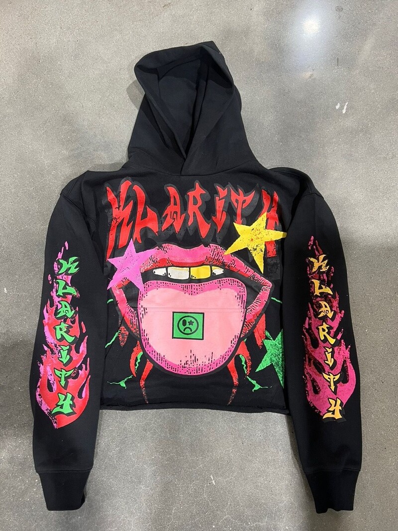 Y2k Îmbrăcăminte Hanorace cu model imprimat la gură Pulover cu mâneci lungi Hip Hop supradimensionat Punk Personalitate vintage pentru cuplu