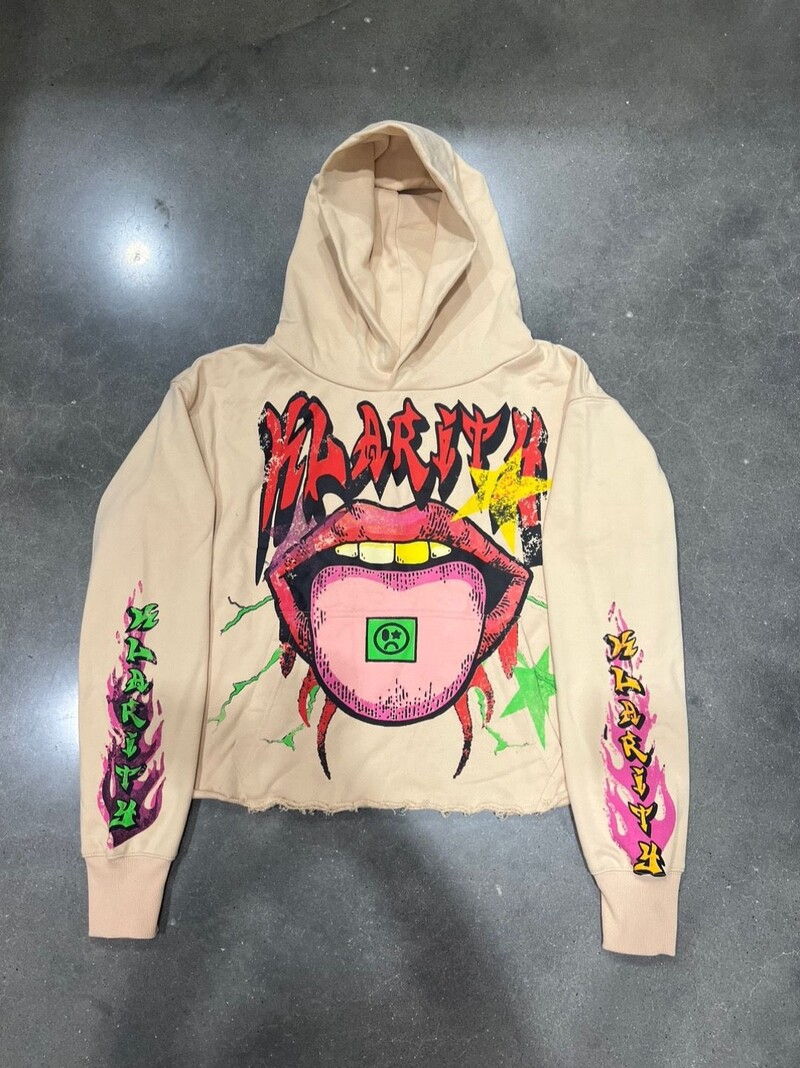 Y2k Îmbrăcăminte Hanorace cu model imprimat la gură Pulover cu mâneci lungi Hip Hop supradimensionat Punk Personalitate vintage pentru cuplu