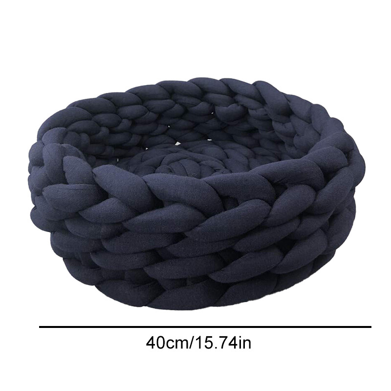 Canisă pentru animale de companie de 40 cm, câine pentru animale de companie, pisică, pat țesut manual, tricot manual, casă de cuib, cățeluș, pisicuță, coș peșteră, sac de dormit pentru câini, consumabile pentru canisa