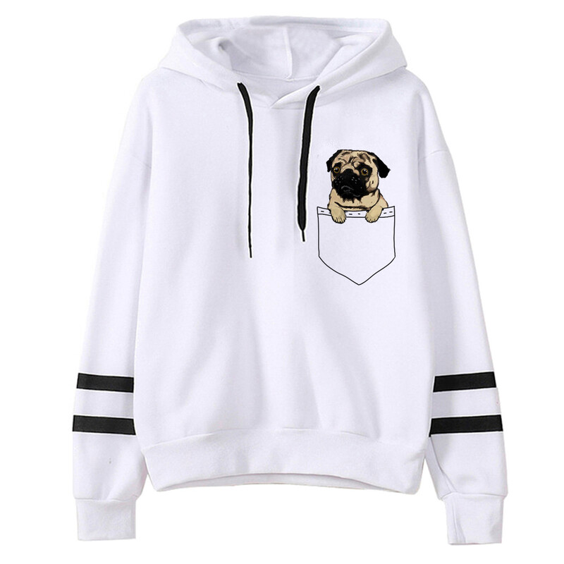 Pug hanorace femei stil coreean hanorace estetice femei îmbrăcăminte stil coreean