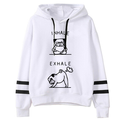 Dámske mikiny s kapucňou s mopslíkom, vtipné gotické estetické kawaii tričko s kapucňou, ktoré ťahá dámske streetwear oblečenie