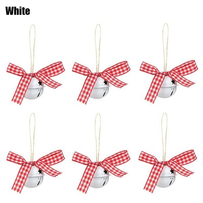 6 bucăți 4 cm Festival Artizanat Metal Decor drăguț agățat Jingle Bells Decorațiuni pentru brad de clopoțel de Crăciun