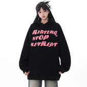 Sieviešu ziemas kapuce, ielas apģērbs ar burtu O veida kakla izgriezumu, ikdienas modes Harajuku, melns, lielizmēra džemperis, džemperis