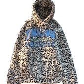 Téli kiváló minőségű új termék Leopard Lady kapucnis női pulóver Koreai Harajuku nyomtatott betűk Alkalmi szőrös pulóver női