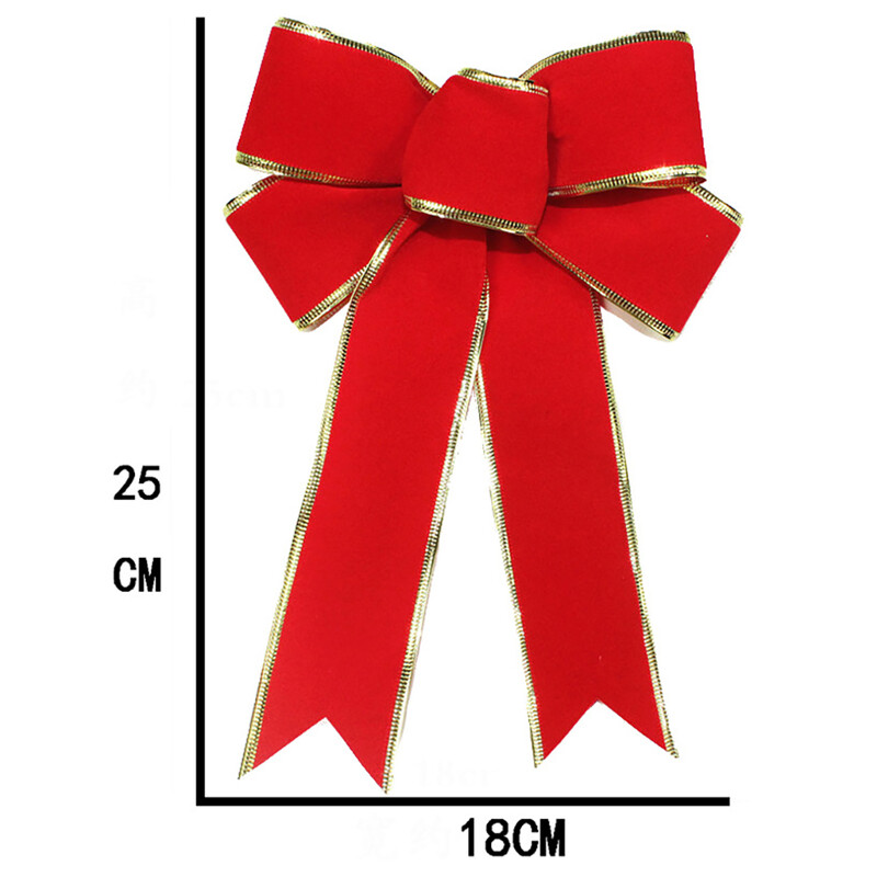 25cm Κόκκινο, Βελούδινη Κορδέλα, Χριστουγεννιάτικο Φιόγκο Διακόσμηση, Διακόσμηση Χριστουγεννιάτικου Δέντρου, Χριστουγεννιάτικο Φιόγκο