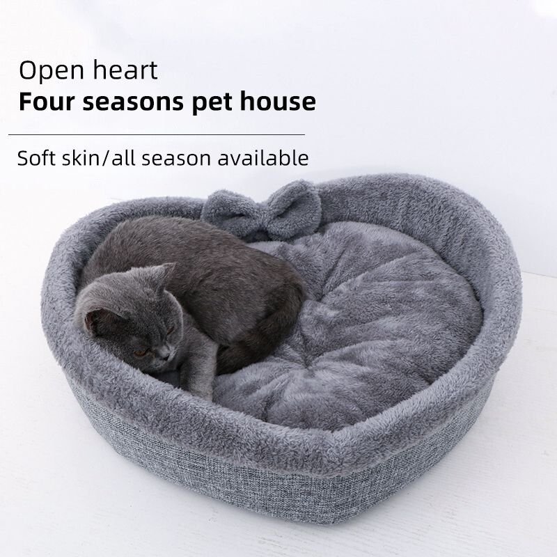 Plīša lolojumdzīvnieku gultas Ziemas silts jauks loks suņu gulta suņu audzētava kaķu mājas spilvenu paklājiņš mājdzīvnieku suņu kaķu gulta ligzda audzētava mājdzīvnieku gulta ligzda