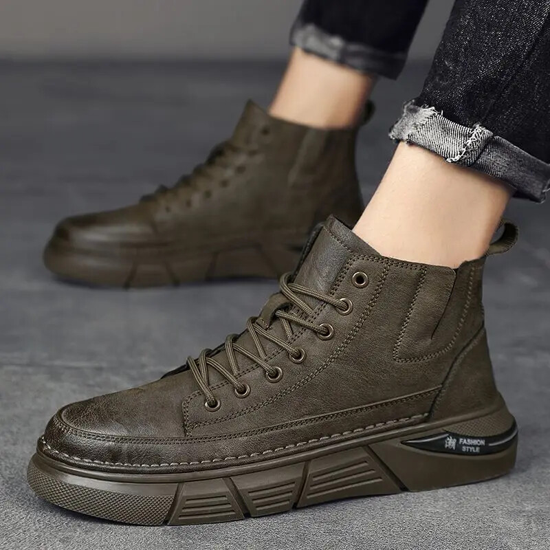 Piele Cauciuc Bărbat Pantofi Impermeabil Cizme Ușoare pentru Bărbați Ieftin Ofertă Ocazională Înaltă Calitate Confortabilă Mărime 44 Oferte 45 Y2k