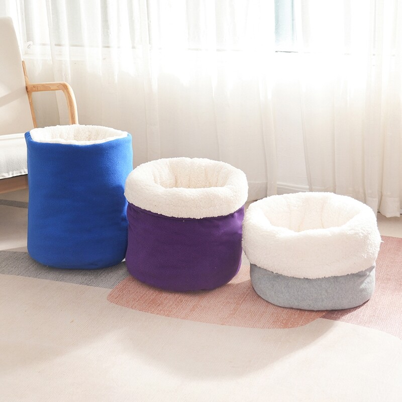 Topli krevet za mačke Pse Udoban mekani polar flis vreća za spavanje tipa kante Poluzatvoreni tuneli Kućica za kućne ljubimce Mačke Sofa iz crtića
