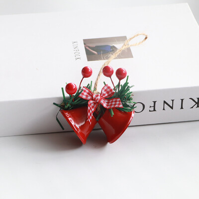 1 pereche de clopote de pom de Crăciun Mini clopote de Crăciun decor Pandative de clopote din metal Ornamente pentru brad de Crăciun Accesorii lucrate manual