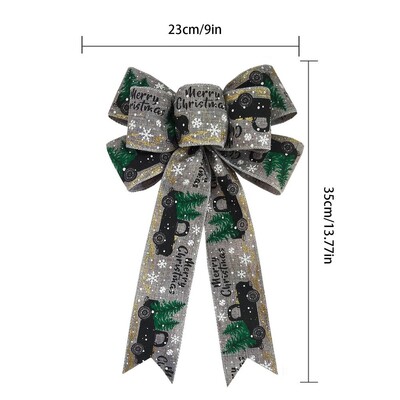 Ziemassvētku eglīšu loki DIY Ziemassvētku bantīšu lente Amatniecība spilgtas krāsas bantītes rotājumi Rotājumi Ziemassvētku sienas logam