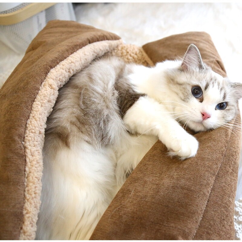 Jastuk od berberskog flisa za kućne ljubimce Debeli topli krevet za pse mačke Zimska kaki siva vreća za spavanje za mačiće Višenamjenska prostirka deka