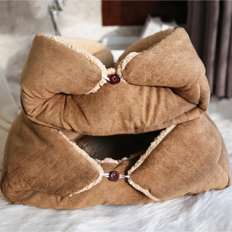 Jastuk od berberskog flisa za kućne ljubimce Debeli topli krevet za pse mačke Zimska kaki siva vreća za spavanje za mačiće Višenamjenska prostirka deka