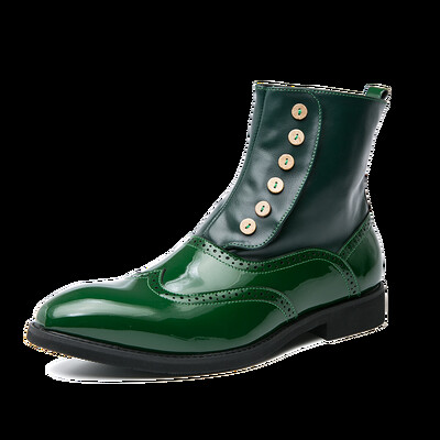 Modne nove muške Chelsea čizme na špic Street Trend Zelene visoke cipele Muška radna odjeća za van Čizme britanski stil