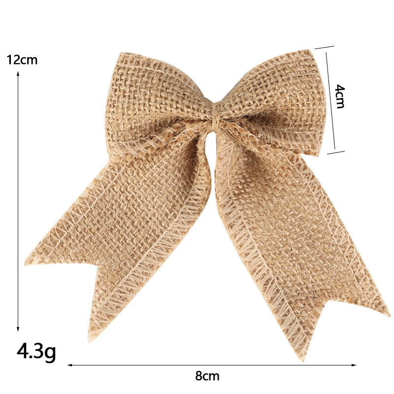 Lanena božićna mašna Poklon kutija Ukrasi za božićno drvce DIY Ručno izrađeni obrt za festival vjenčanja