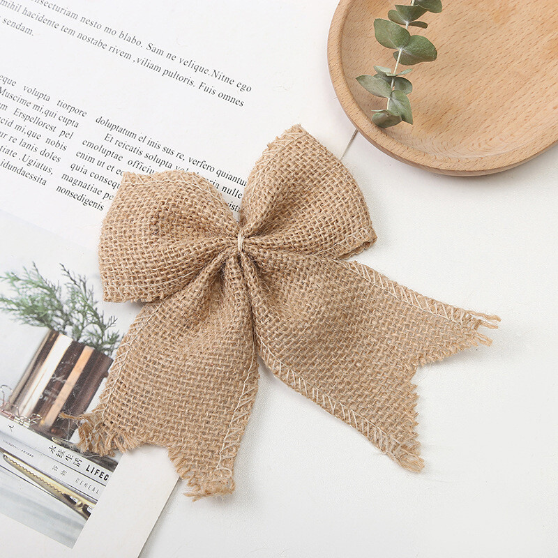 Lanena božićna mašna Poklon kutija Ukrasi za božićno drvce DIY Ručno izrađeni obrt za festival vjenčanja