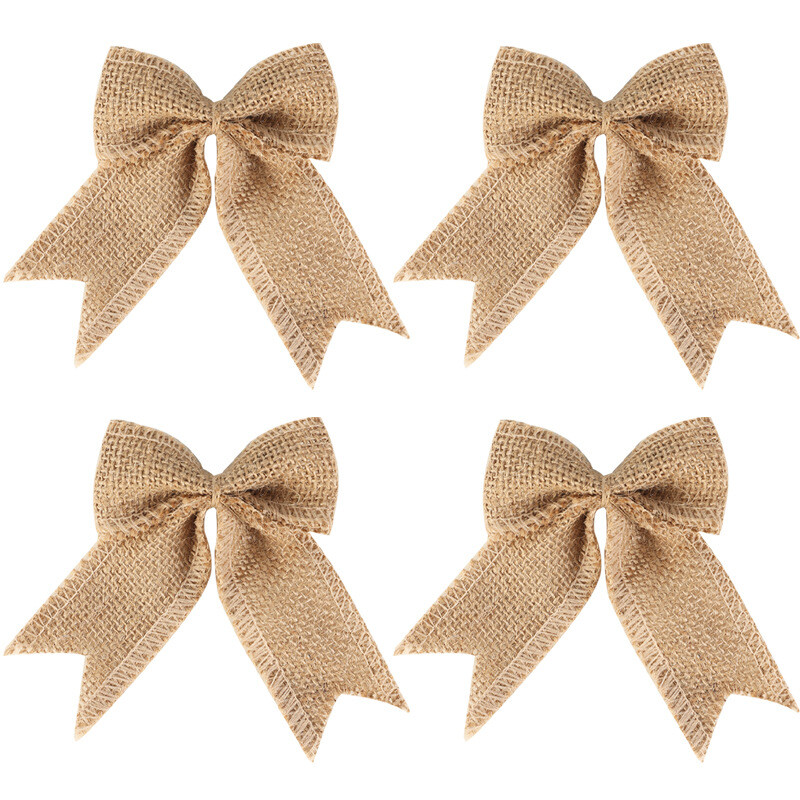 Lanena božićna mašna Poklon kutija Ukrasi za božićno drvce DIY Ručno izrađeni obrt za festival vjenčanja