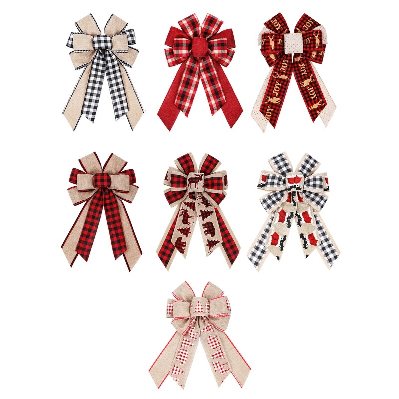 Božićne mašne za vijenac 9 in 15 in Veliki rustikalni dekor seoske kuće Ukrasi za drvce za vjenčanje Blagdanska zabava 270F