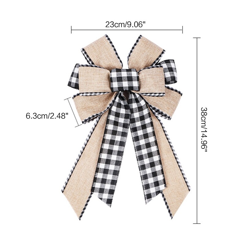 Božićne mašne za vijenac 9 in 15 in Veliki rustikalni dekor seoske kuće Ukrasi za drvce za vjenčanje Blagdanska zabava 270F