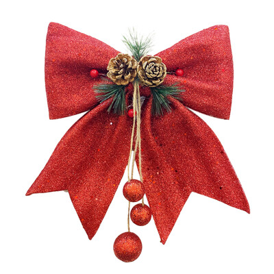 Karácsonyfa nagy masni medál kézzel készített díszdobozba csomagoló dekoráció újévi karácsonyi parti esküvői függő díszek