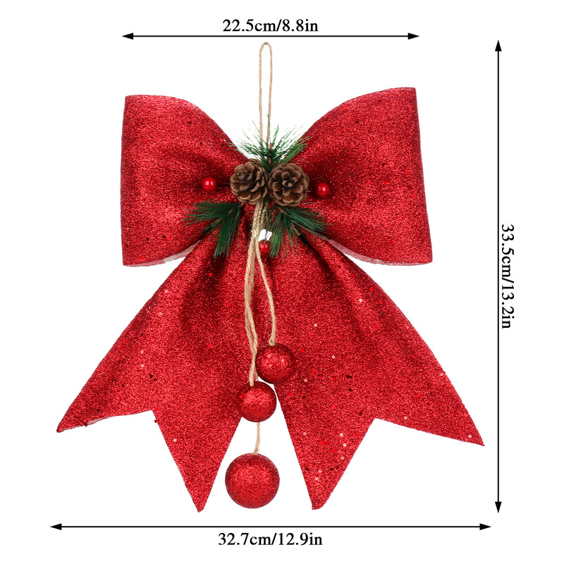 Karácsonyfa nagy masni medál kézzel készített díszdobozba csomagoló dekoráció újévi karácsonyi parti esküvői függő díszek