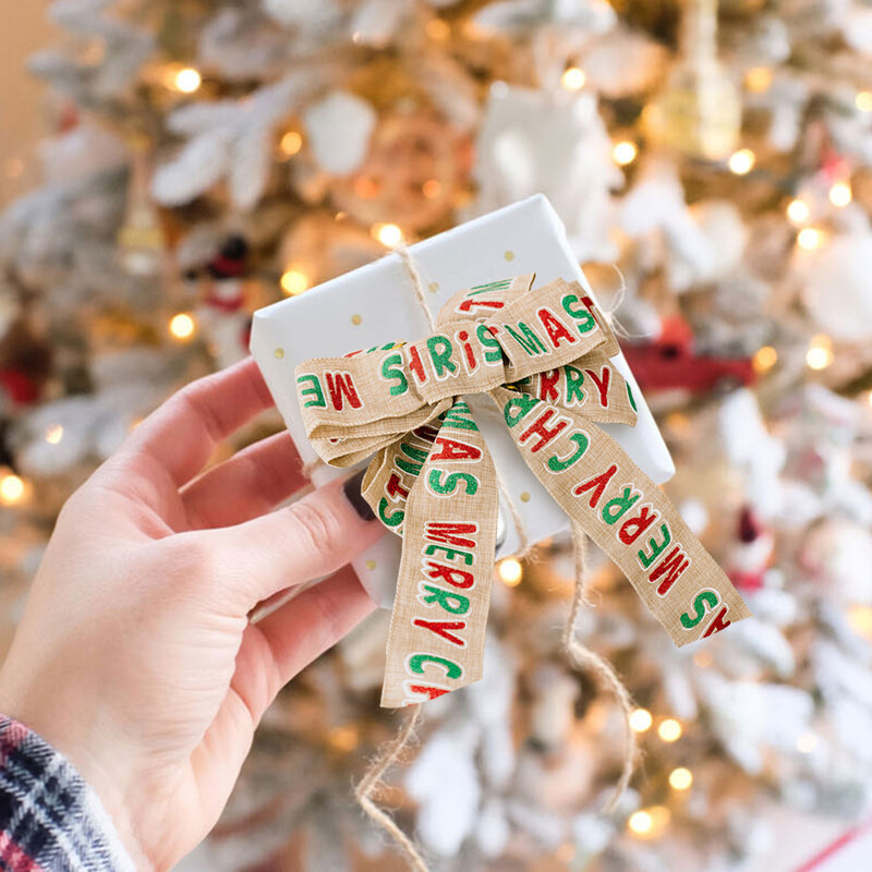 Dekorációk Red Bowknot Party kellékek Karácsonyi akasztó drótszövet Retro újévi medál