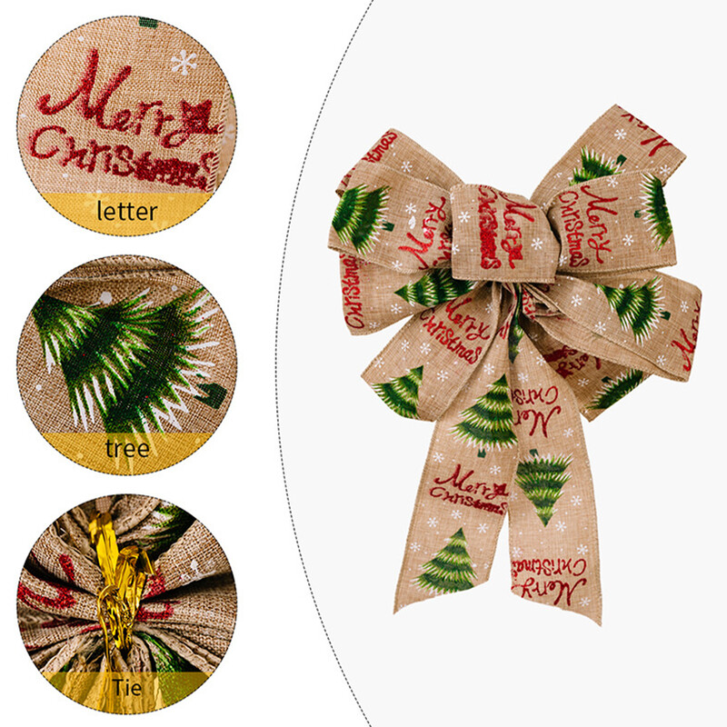 Dekorációk Red Bowknot Party kellékek Karácsonyi akasztó drótszövet Retro újévi medál