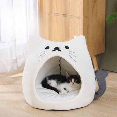 Pat pentru pisici pentru somn profund Cort pentru animale de companie Pat confortabil pentru animale de companie, pliabil, detasabil și curățabil, cuib pentru câini mici, paturi pentru pisici, cuib pentru casă pentru pisici
