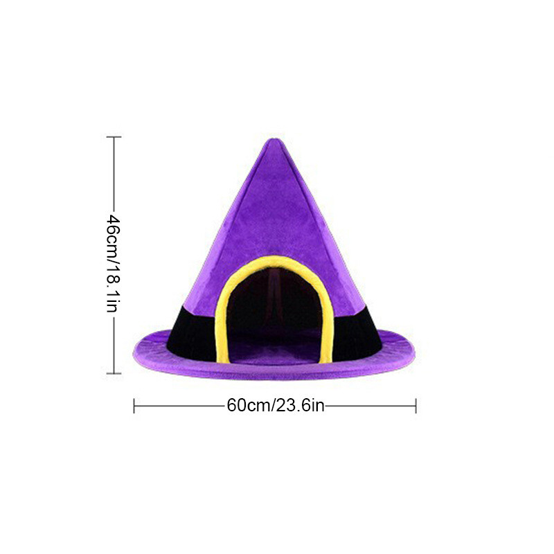 Halloween boszorkánykalap alakú macskaágyak fészek meleg kismacskaház kiskutya fészek barlang alvóágyas ház macskáknak kutyáknak