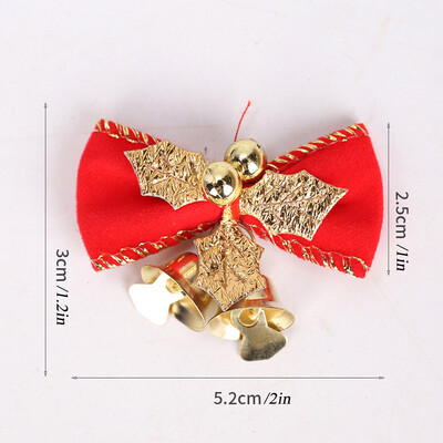 5 τμχ Χριστουγεννιάτικα διακοσμητικά κουδούνια για χριστουγεννιάτικο δέντρο Holly Μίνι φιόγκοι Διακοσμητικά για πάρτι για το σπίτι