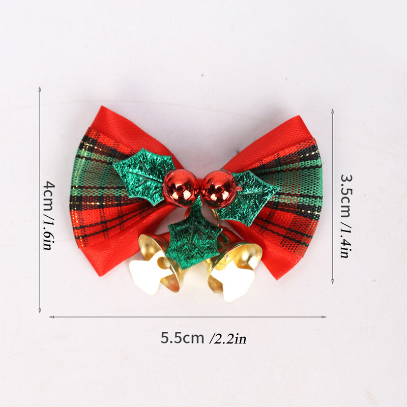 5 τμχ Χριστουγεννιάτικα διακοσμητικά κουδούνια για χριστουγεννιάτικο δέντρο Holly Μίνι φιόγκοι Διακοσμητικά για πάρτι για το σπίτι