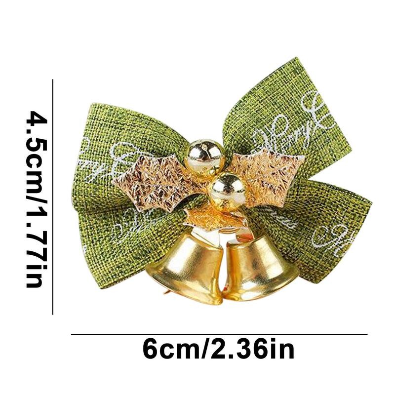 Karácsonyi csokorcsomók harangokkal Rusztikus zsákvászon ajándék masni karácsonyi dekorációhoz Szövet akasztók karácsonyfa füzérekhez