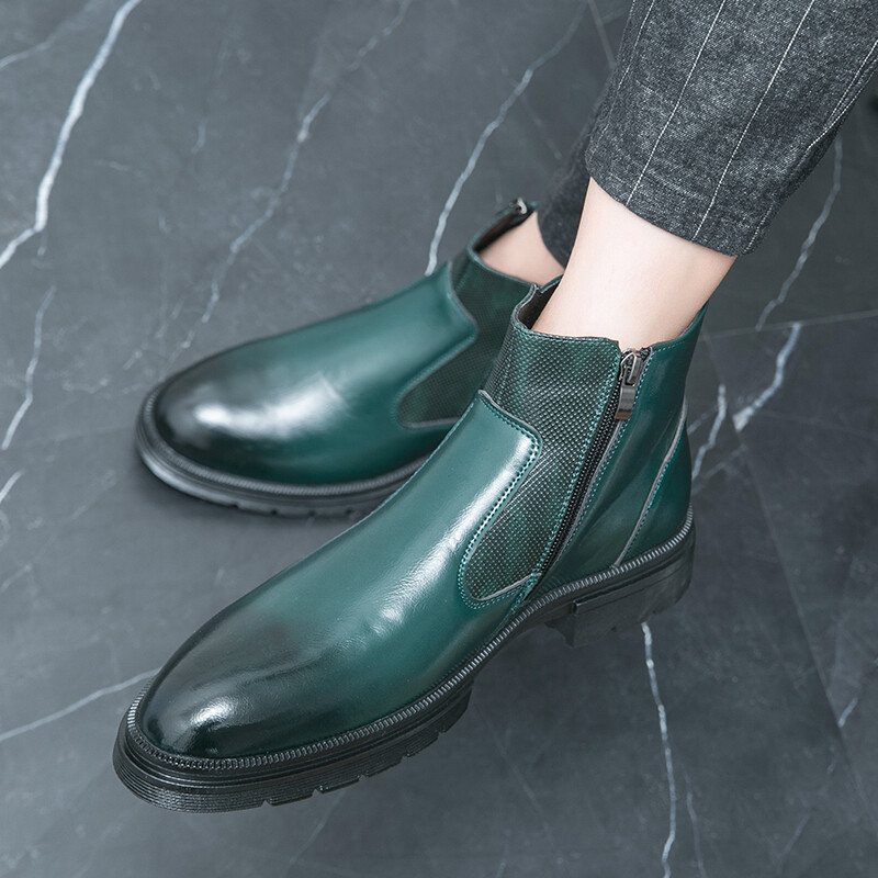 Britu stila dubultā sprādze, uzvelkamais rāvējslēdzējs Vīriešu zābaki Ādas zābaki Biznesa puszābaki Vīriešu klasiskie Mārtiņa zābaki Chelsea zābaki