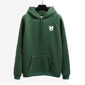 ZuoLunOuBa koreai téli hosszú ujjú plusz kasmír női kapucnis pulóver Rajzfilm egér Avatar forró gyöngyök zöld pulóver női