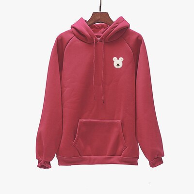 ZuoLunOuBa koreai téli hosszú ujjú plusz kasmír női kapucnis pulóver Rajzfilm egér Avatar forró gyöngyök zöld pulóver női