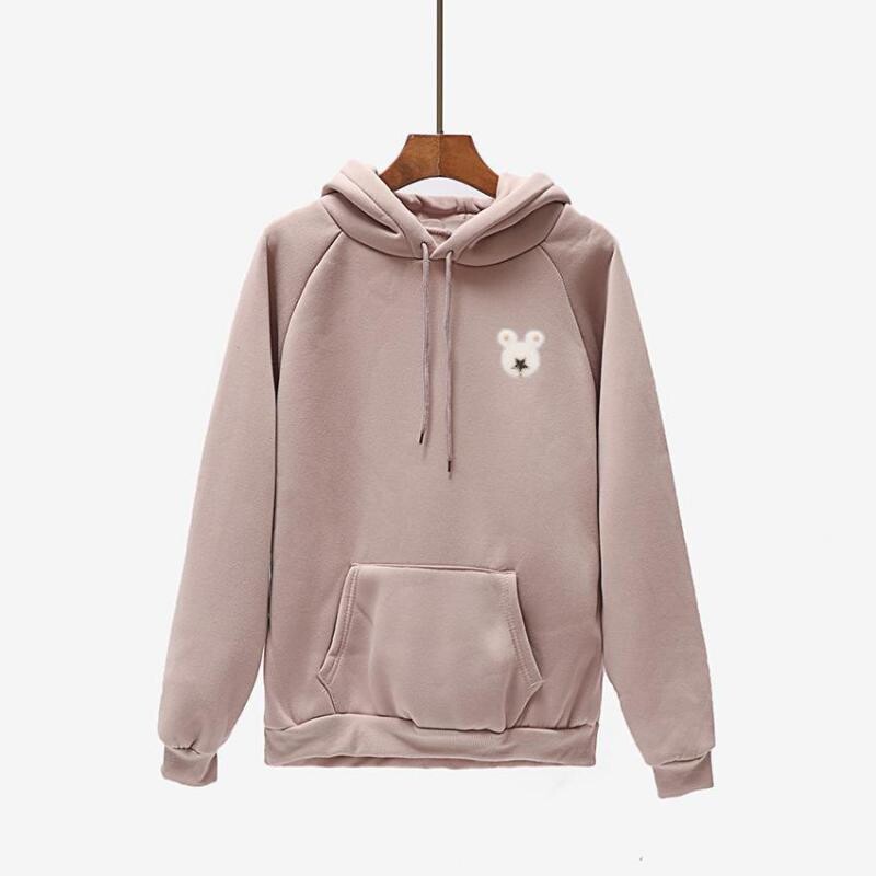 ZuoLunOuBa korejiešu ziemas ar garām piedurknēm plus kašmira sieviešu džemperis ar kapuci karikatūra Mouse Avatar Karstas krelles, zaļš džemperis, sieviete