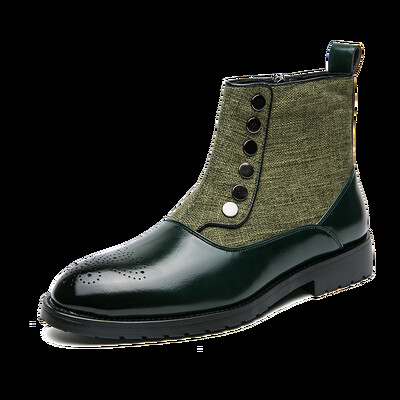 Odiniai vestuviniai batai vyrams Žalia saga Metaliniai Vyriški Chelsea Batai Versliniai Odiniai Smailianosiai Vyriški Botas Chelsea