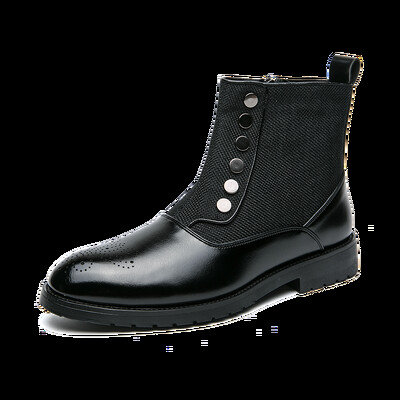 Odiniai vestuviniai batai vyrams Žalia saga Metaliniai Vyriški Chelsea Batai Versliniai Odiniai Smailianosiai Vyriški Botas Chelsea