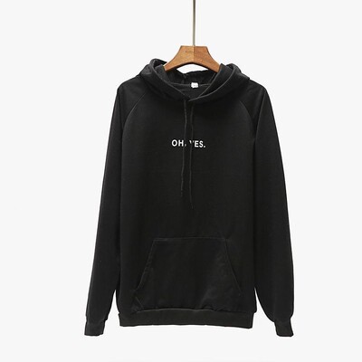 Jauns pavasara rudens apģērbs Divslāņu cepure plāns mētelis brīvs vienkrāsains sieviešu džemperis Pulovers melns kapuces ķengura kabata