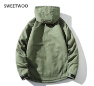 Vīriešu vējjaka parka silta samta jaka bieza ikdienas militārā stila modes liela izmēra 5XL