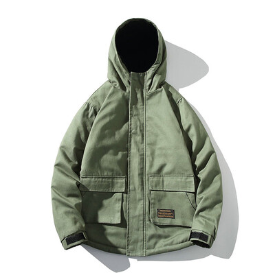 Vīriešu vējjaka parka silta samta jaka bieza ikdienas militārā stila modes liela izmēra 5XL