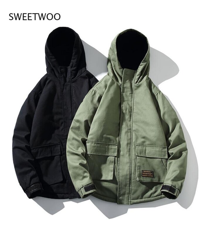 Vīriešu vējjaka parka silta samta jaka bieza ikdienas militārā stila modes liela izmēra 5XL