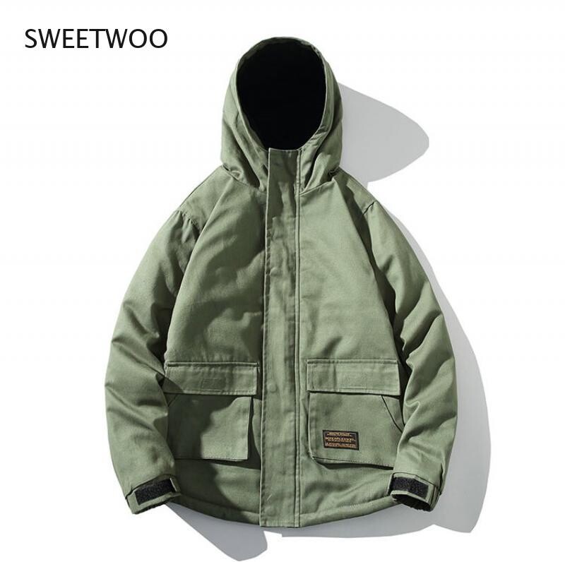 Vīriešu vējjaka parka silta samta jaka bieza ikdienas militārā stila modes liela izmēra 5XL