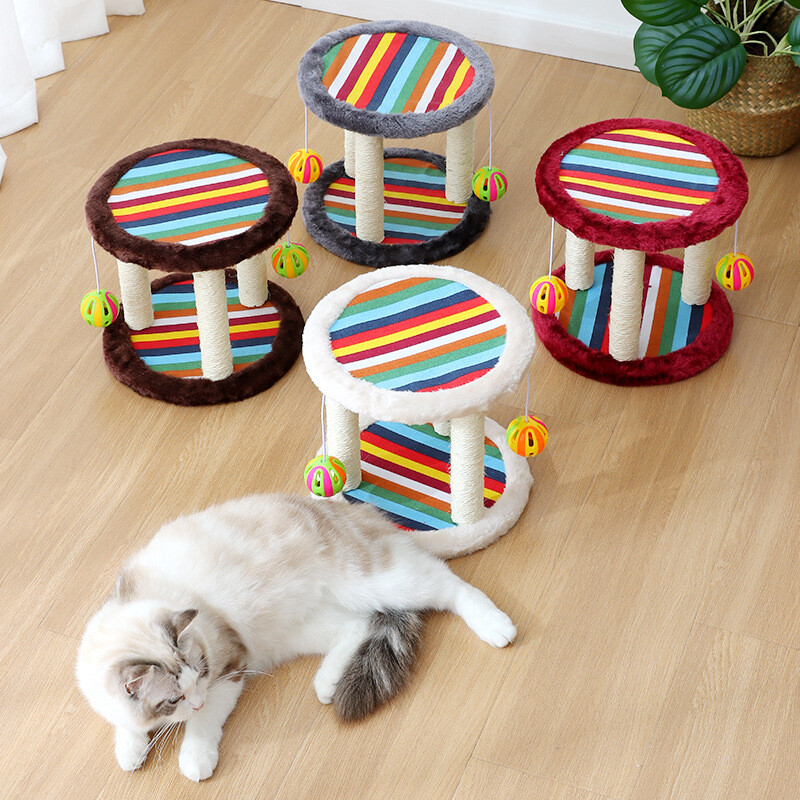 Grebalica za mačke Sisal Mač Uže Stablo za grebanje Udobna prostrana kugla duginih boja Penjalica za mačke Oprema za kućne ljubimce