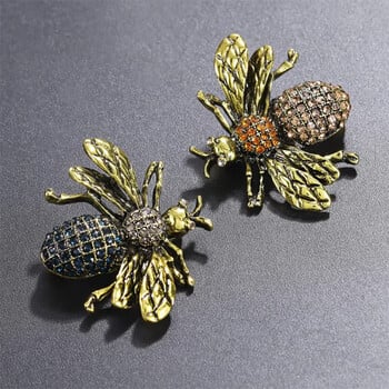 Vintage Exquisite Bee Rhinestone Καρφίτσες για Γυναικείες Μόδα Γυαλιστερή καρφίτσα καρφίτσα από έντομα Χαριτωμένα εμβλήματα Κοστούμι ρούχων κορσάζ