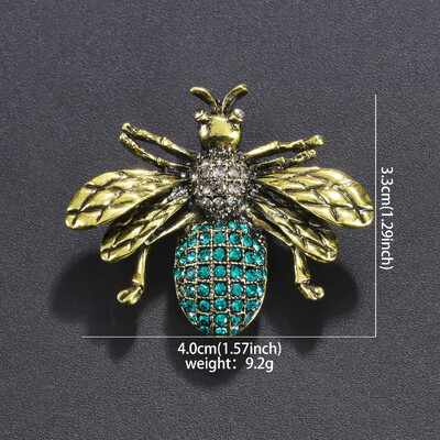 Vintage izvrsni broševi s pčelama i kamenčićima za žene, modni sjajni broš s kukcima, igla, slatke značke, odijelo, koržaž