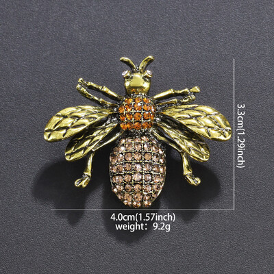 Vintage izvrsni broševi s pčelama i kamenčićima za žene, modni sjajni broš s kukcima, igla, slatke značke, odijelo, koržaž