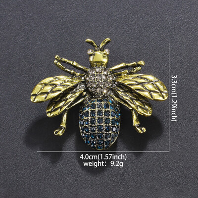 Vintage izvrsni broševi s pčelama i kamenčićima za žene, modni sjajni broš s kukcima, igla, slatke značke, odijelo, koržaž