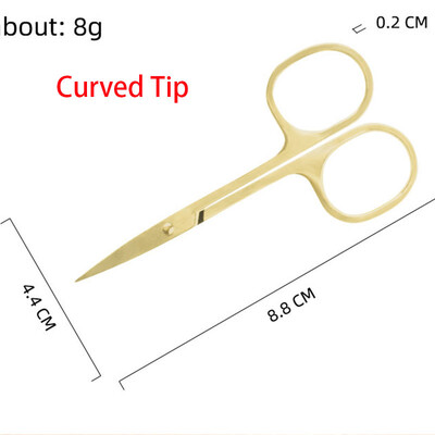 Ψαλίδι φρυδιών από ανοξείδωτο ατσάλι Εργαλείο νυχιών Sharp Tip Πολυλειτουργικό κουρευτικό μαλλιών προσώπου μύτης Εργαλεία ομορφιάς μακιγιάζ