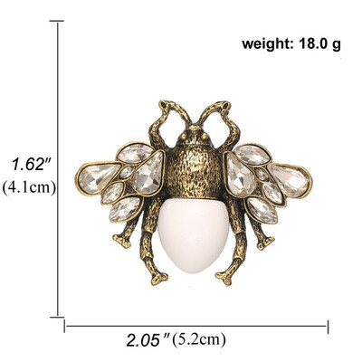 Broșe Retro Bee Crystal Perle Pentru Femei Îmbrăcăminte de petrecere Bărbați Ace accesorii